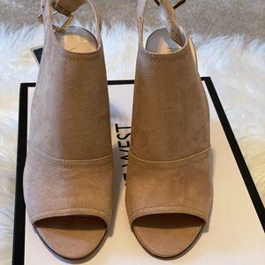 Peep Toe Suede Sandals